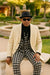 Ivory Overcoat Carmel Zhao Mens 3/4 Length Top Coat - Single Breasted Carcoat