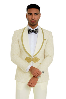 2025 Ivory and Gold 2pc Men's Suit by Tazzio - Image 7