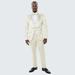 Men’s Ivory Floral Tuxedo with Wide Shawl Lapel | Wedding & Prom Wear