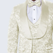 Men’s Ivory Floral Tuxedo with Wide Shawl Lapel | Wedding & Prom Wear
