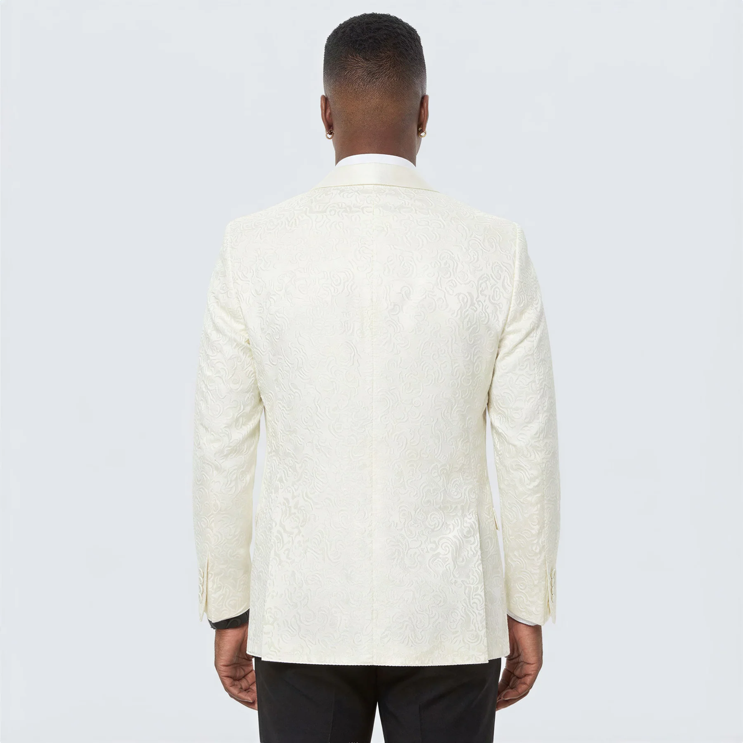 Ivory Paisley Shawl Lapel Tuxedo Jacket – Elegant Men’s Wedding & Prom Wear - Image 9