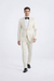 Men’s Ivory Slim Fit Tuxedo | Peak Framed Lapel Wedding Suit