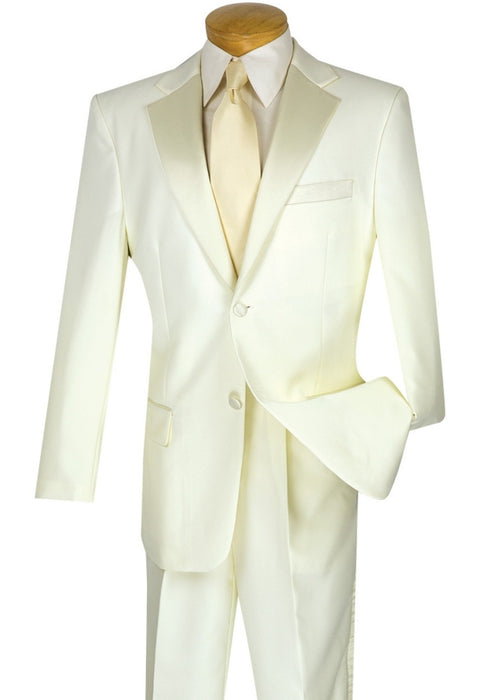 Lucci Classic Ivory 2-Button Budget Tuxedo - Pleated Slacks