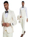 2026 Ivory Paisley 3pc Men's Suit Tuxedo by Tazzio