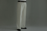 Ivory Wide Leg Dress Pants Pleated Baggy Dress Trousers Unhemmed Unfinished Bottom - Cheap Priced Dress Slacks For Men On Sale