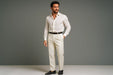 Ivory Wide Leg Dress Pants Pleated Baggy Dress Trousers Unhemmed Unfinished Bottom - Cheap Priced Dress Slacks For Men On Sale