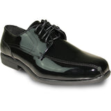 Bravo Mens Formal Wedding and Prom Double Runner Shiny Patent Dress Shoe in Black