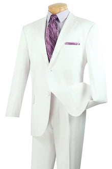 Apollo King "Modern Fit Two Button Poplin Men's Suit in Ivory"