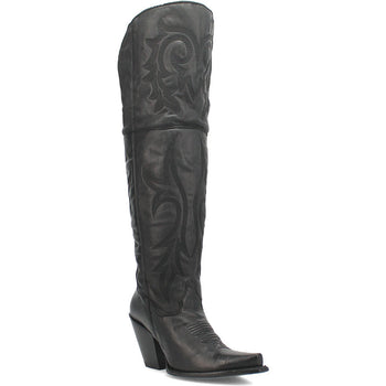 Dan Post Womens Jilted Black 20 Snip Toe Over-the-Knee Zipper Boot - Image 2