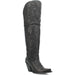 Dan Post Womens Jilted Black 20 Snip Toe Over-the-Knee Zipper Boot
