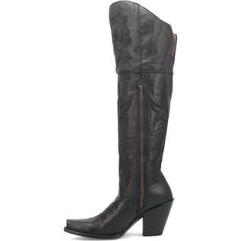 Dan Post Womens Jilted Black 20 Snip Toe Over-the-Knee Zipper Boot - Image 4
