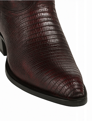 Mens King Exotic Teju Lizard Western Boots Black Cherry (4980718)