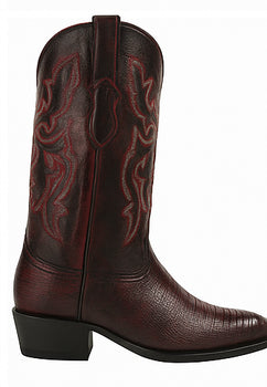 Mens King Exotic Teju Lizard Western Boots Black Cherry (4980718) - Image 5