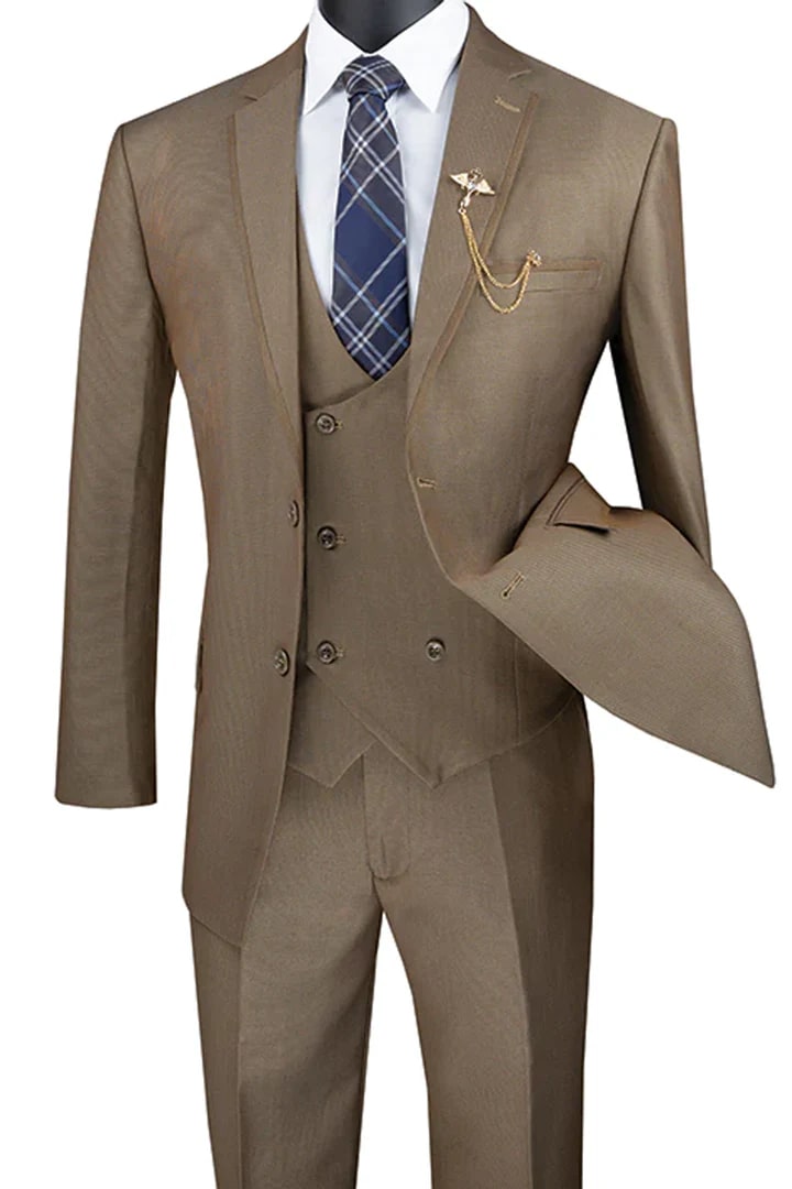 Tan Suits For Wedding - Tan Groomsmen Suits - Tan Fit Tuxedo
