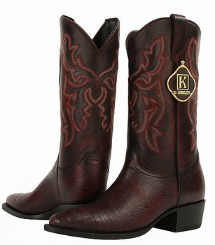 Mens King Exotic Teju Lizard Western Boots Black Cherry (4980718) - Image 2