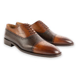 P0005223 -Kand -Two Lace up-Brown+Tan