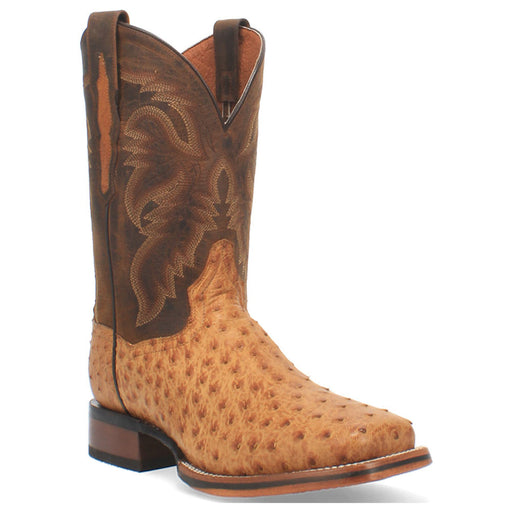Dan Post Men’s Kershaw Saddle and Brown Genuine Ostrich 11 Cowboy Certified Leather Boot
