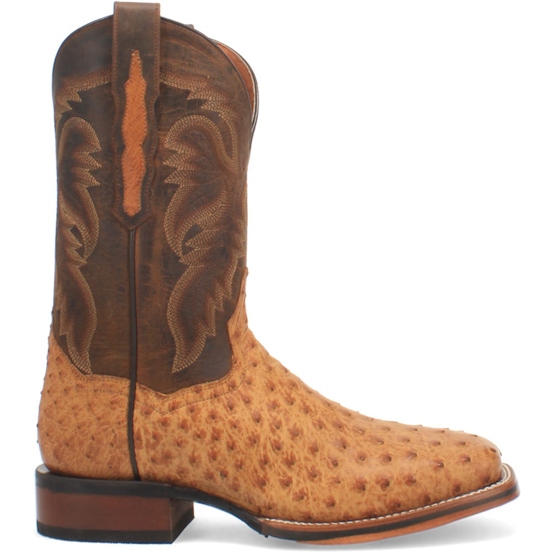 Dan Post Men’s Kershaw Saddle and Brown Genuine Ostrich 11 Cowboy Certified Leather Boot - Image 4