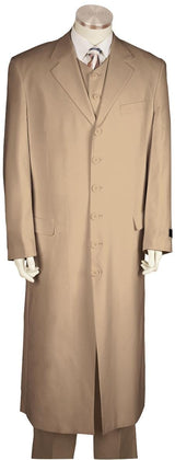 Men's Fashionable Zoot Suit Khaki Taupe Beige Sand Tan Color Maxi Super Long Style
