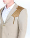 Men's Western Khaki Suit Sport Coat with Suede Yokes and Elbow Patches