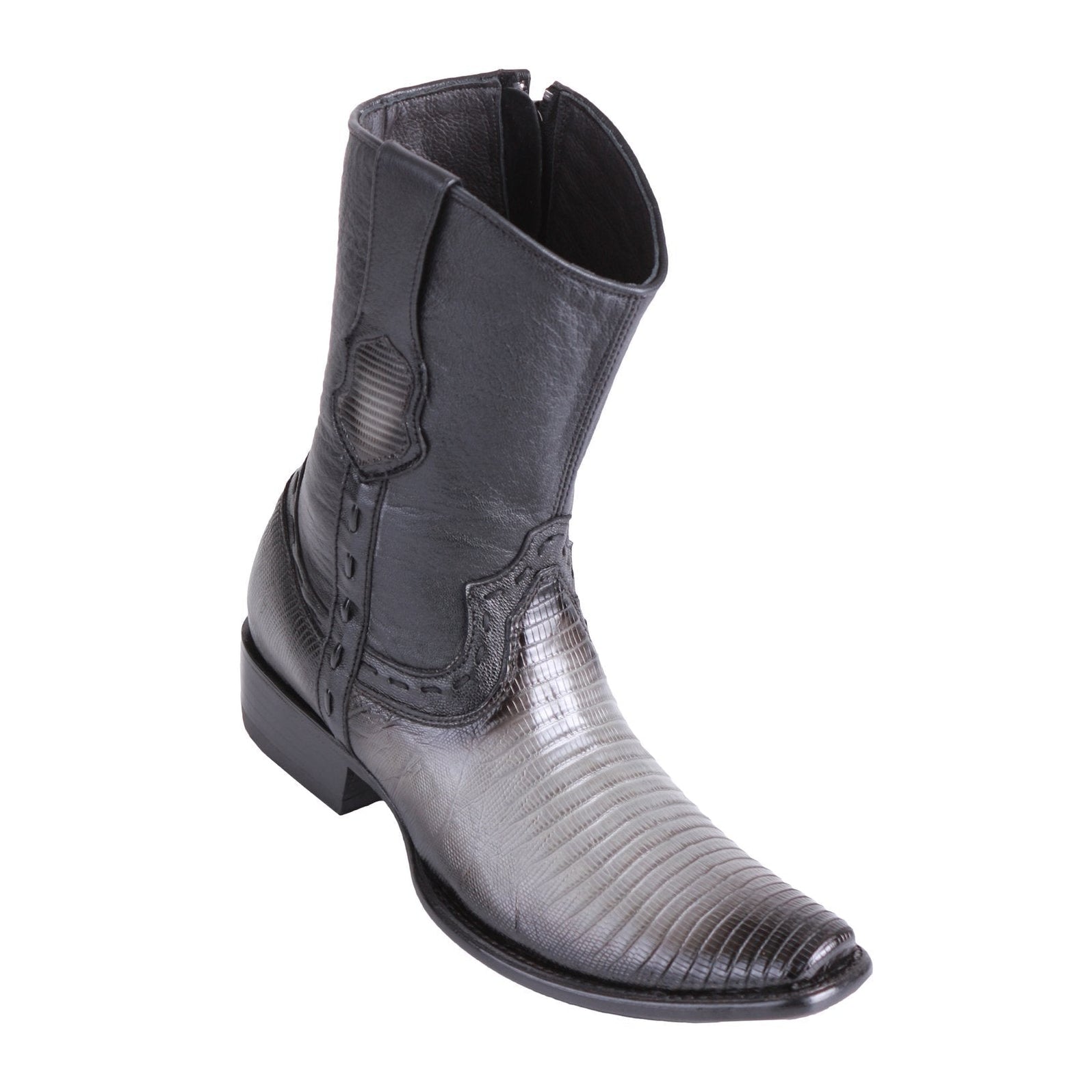 Men's King Exotic Teju Lizard Boots With Deer Dubai Toe Handcrafted Faded Gray main image 0