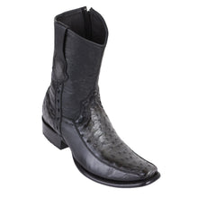King Exotic Men's Ostrich & Deer Boots Faded Grey - H79BF Dubai Toe
