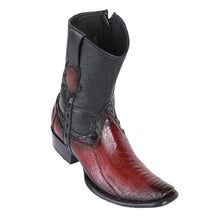 King Exotic Men's Ostrich Leg Boots Faded Burgundy - H79B Dubai Toe