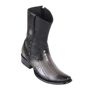 King Exotic Men's Ostrich Leg Boots Faded Grey - H79B Dubai Toe