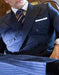 Mens Kingsman Double Breasted Navy Pinstripe Suit