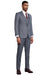 Men's Stacy Adams Vested Sharkskin Weave Pattern Suit in Grey