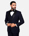 Statement Men's Navy with Black Lapel Vested 100% Wool Tuxedo