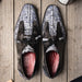 Marco Di Milano Anzio Exotic Alligator & Calfskin Leather Newspaper & Gray Oxfords