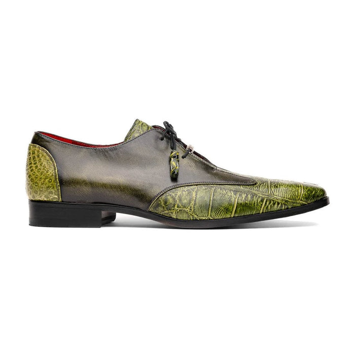 Marco Di Milano Anzio Exotic Alligator & Calfskin Leather Green Oxfords - Image 7