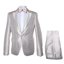 Rossi Man LEO RM1642 – Off-White Shimmer Slim Fit 3-Piece Suit for Men
