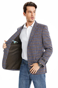 Saco vaquero - Western Sport Coat - Western Blazer- Men's Two Button Slim Fit Business Casual Sport Coat In Light Brown