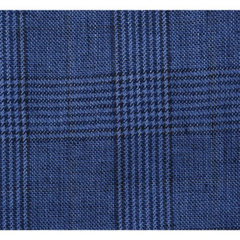 Saco vaquero - Western Sport Coat - Western Blazer- Mens Slim Fit Two Button Summer Linen Sport Coat Blazer In Navy Blue Windowpane Plaid