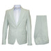 Seersucker Suit Peak Lapel Suit in Color "Light Green" - Summer Fabric Tone on Tone Shadow Stripe By Rossiman
