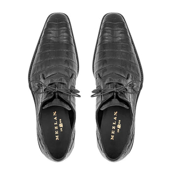 Men's Crocodile Lace Up Anderson Grey By Mezlan Made In Spain Brand - Image 2