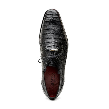 Marco Di Milano Lacio Men's Shoes Black Genuine Caiman Crocodile Dress Derby Oxfords - Image 9