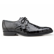 Belvedere Lago Black Alligator Plain Toe Dress Shoe for Men