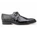 Belvedere Lago Black Alligator Plain Toe Dress Shoe for Men