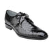 Belvedere Lago Black Alligator Plain Toe Dress Shoe for Men