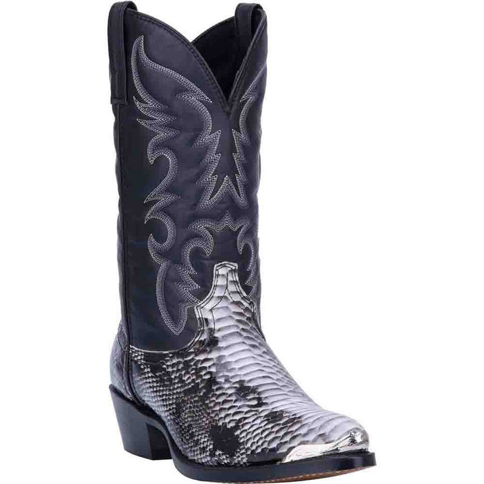 Laredo Monty Black & White Snake Print Men's Western Boots
