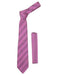 Microfiber Striped Fashionable NeckTie With Hankie Set Lavender - Men's Neck Ties - Mens Dress Tie - Trendy Mens Ties