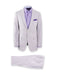 Mens Lavender Seersucker Suit Blazer + Pants Cotton Fabric - Summer Fabric in Purple color