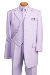 Lavender SUIT 3PC FASHION ZOOT WITH VEST Cover Buttons Comes