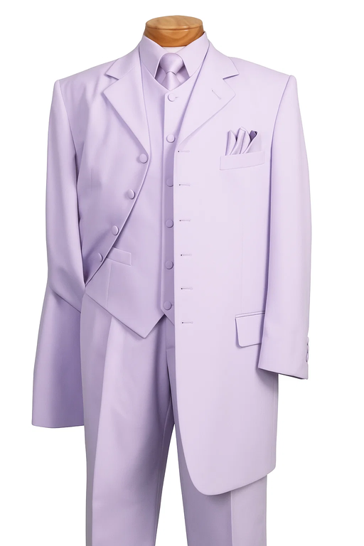 Lavender SUIT 3PC FASHION ZOOT WITH VEST Cover Buttons Comes