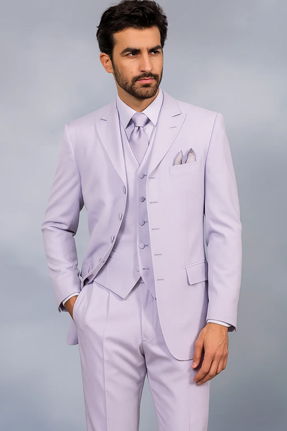 Lavender SUIT 3PC FASHION ZOOT WITH VEST Cover Buttons Comes - Image 2