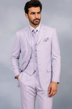Lavender SUIT 3PC FASHION ZOOT WITH VEST Cover Buttons Comes - Image 2