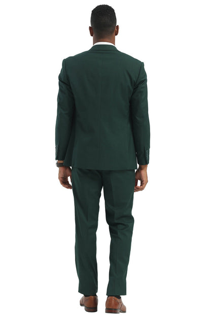 Men's Designer Stacy Adams Classic Double Breasted Suit in Hunter Green - Image 4